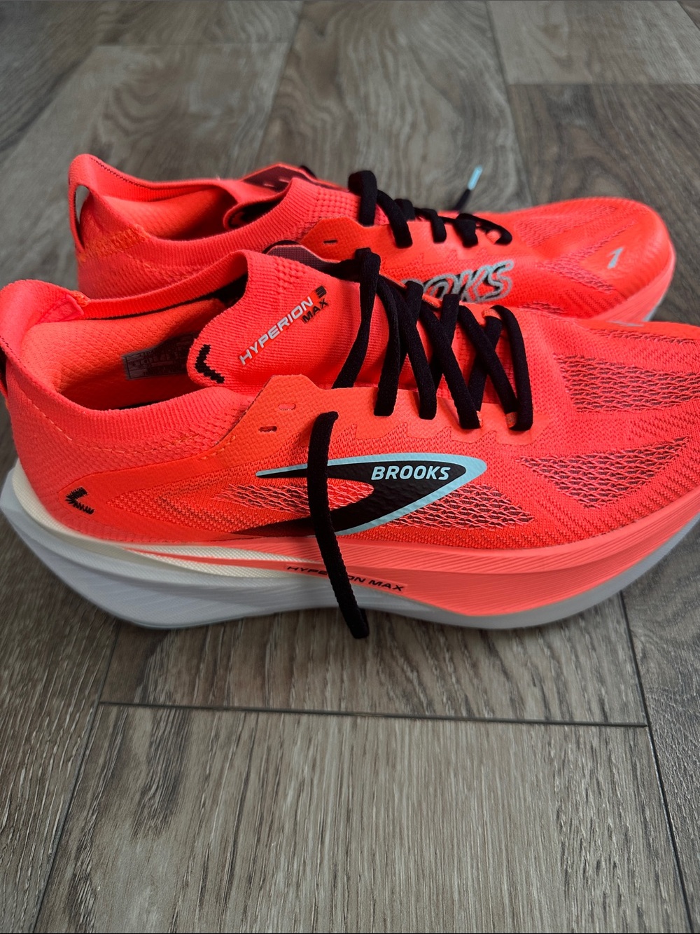Brooks Men’s Hyperion Max Running Shoes - Neon Coral with Black Accents